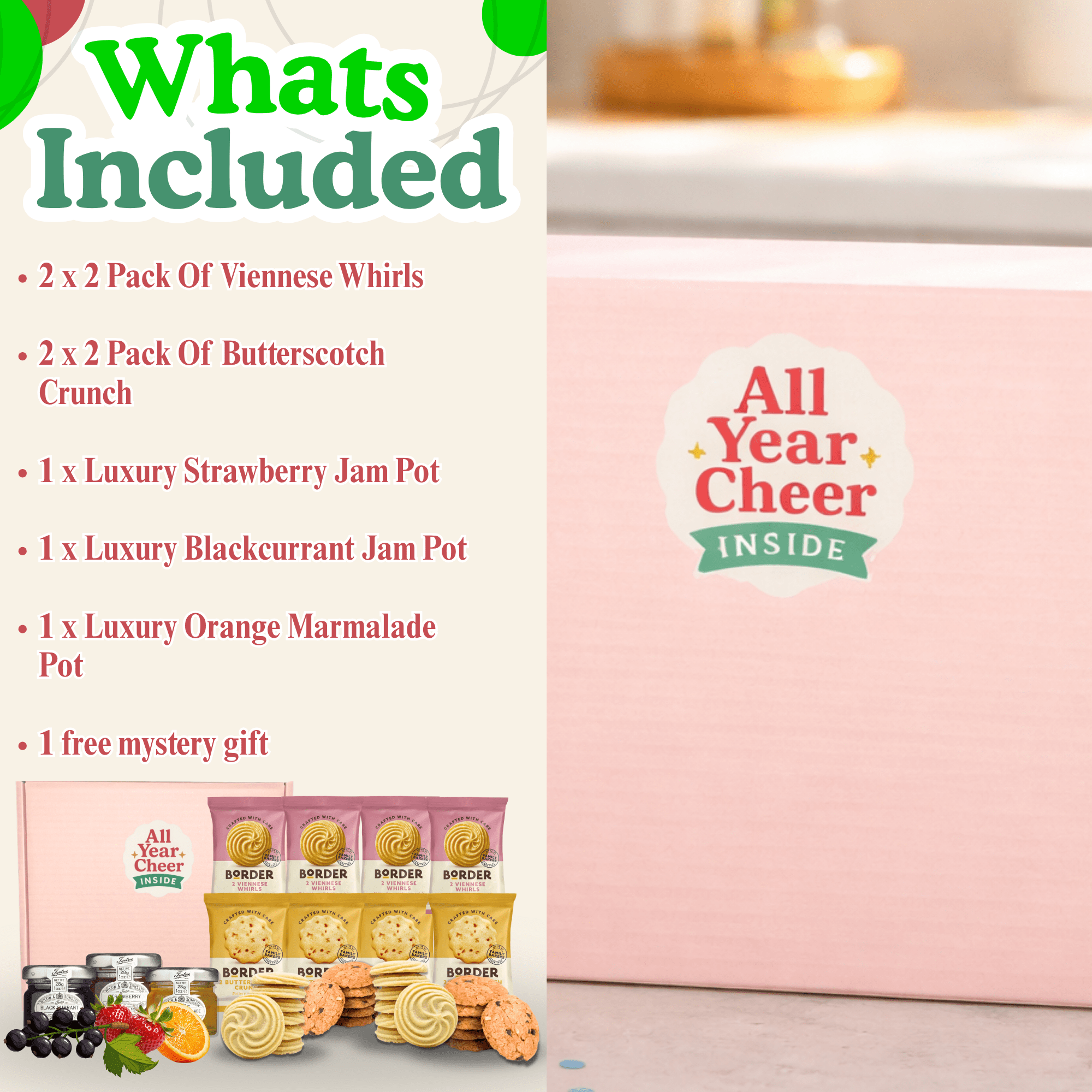 All Year Cheer Biscuit & Jam Gift Box – Border Biscuits Selection - All Year Cheer