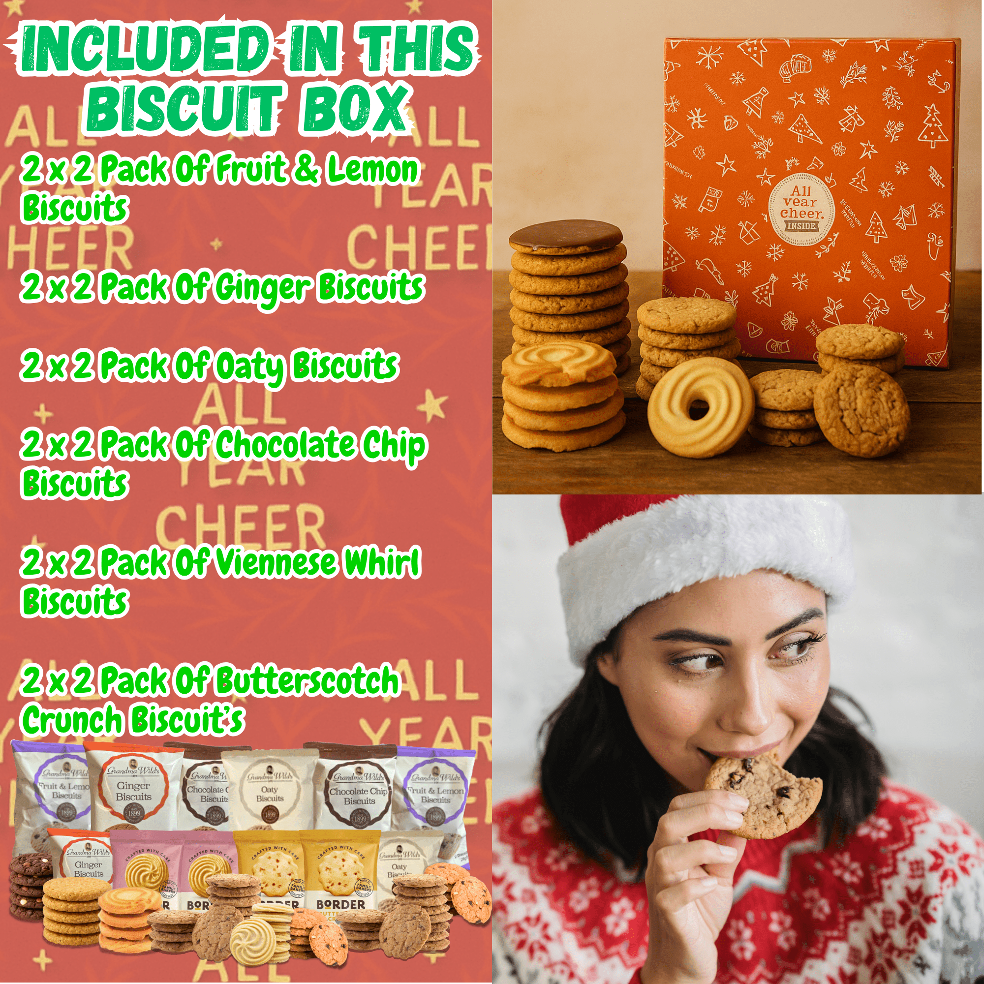 All Year Cheer Christmas 12 Pack Biscuit Tea Gift - All Year Cheer