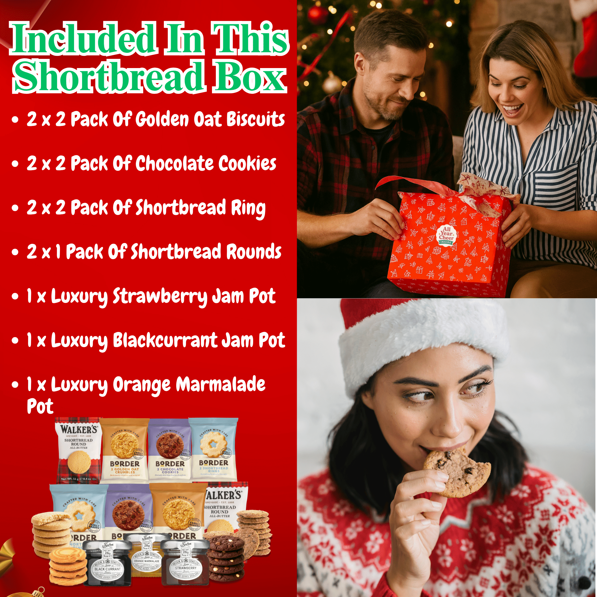 ALL YEAR CHEER Christmas Biscuits & Jam Gift Hamper - All Year Cheer