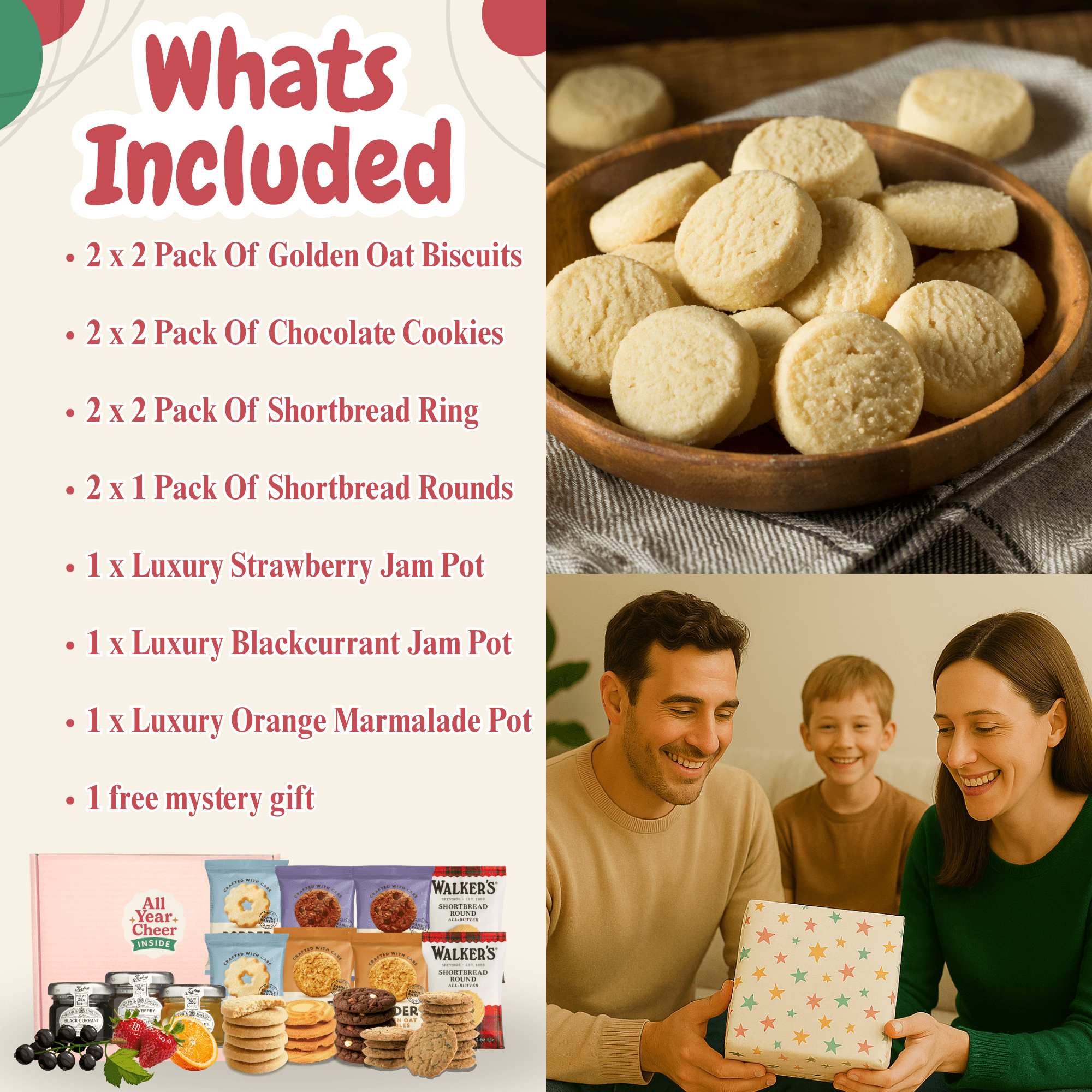 ALL YEAR CHEER Luxury Biscuits & Jam Gift Hamper - All Year Cheer